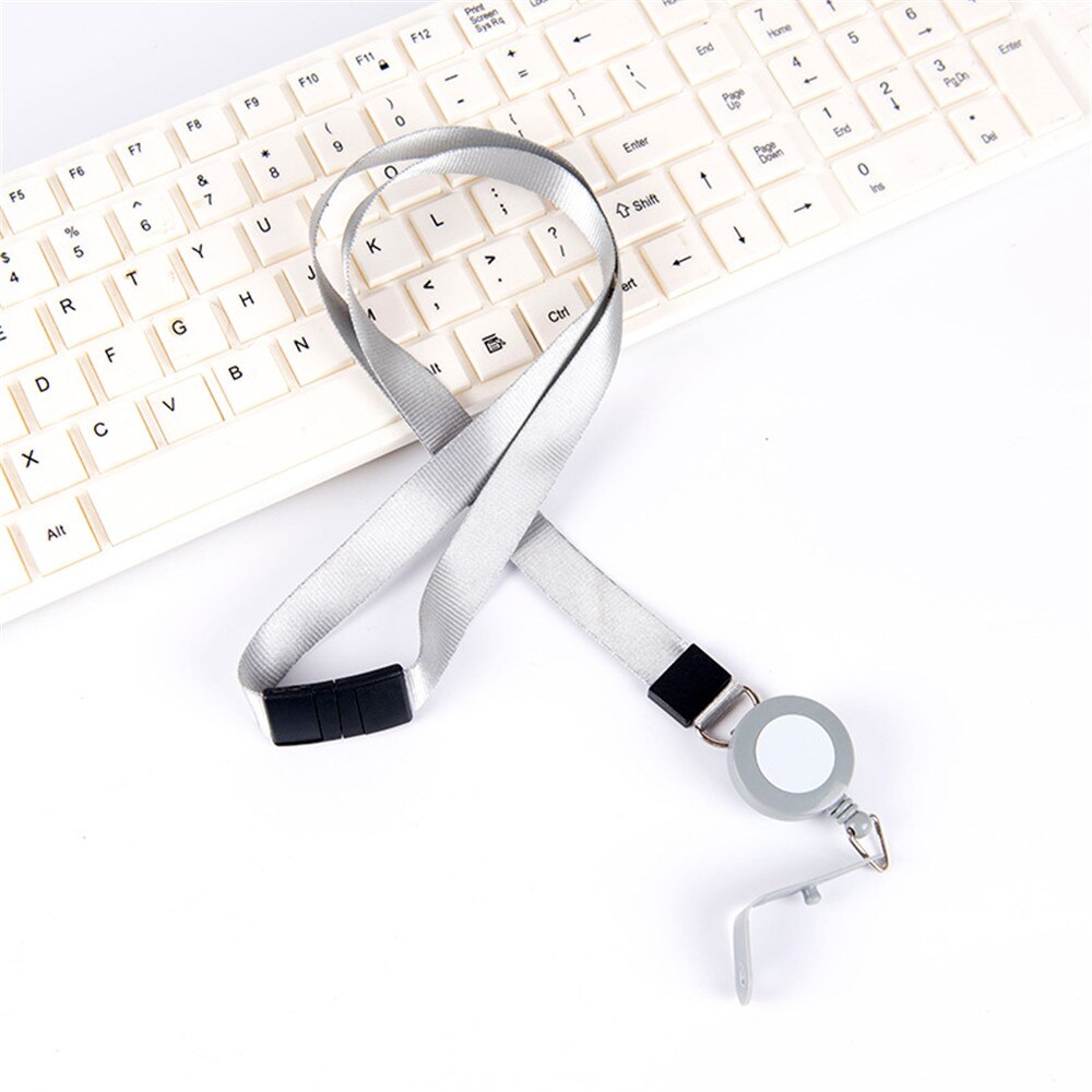 Retractable Card Holder Lanyard Neck Strap Nurse Badge Holder Name Tag Credit Card ID Holders Kawaii Stationary Papeleria: grey