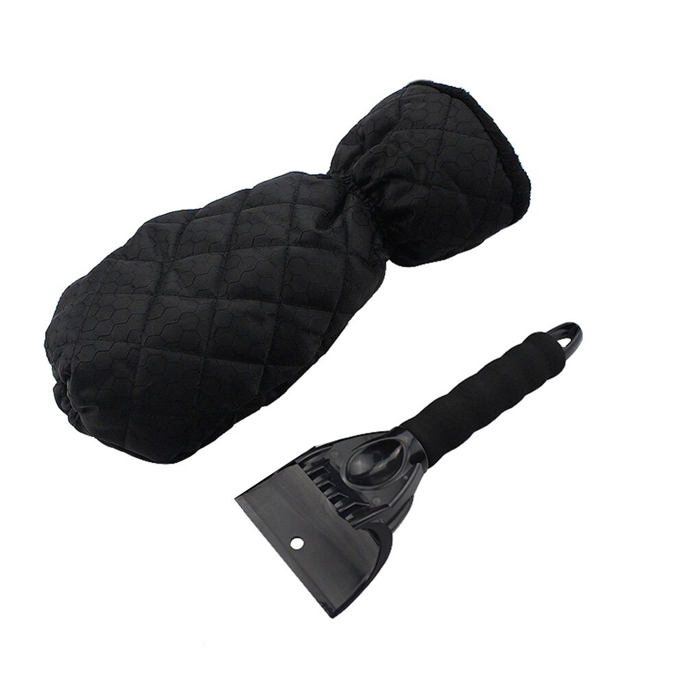 Guantes raspadores de hielo para coche, removedor de nieve para parabrisas, guante grueso impermeable, herramienta raspadora de hielo para ventana automática, Wint al aire libre,: Black