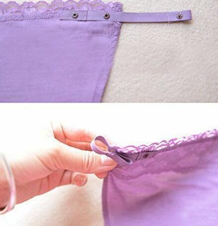 Cami Secret Lace Clip-on Mock Camisole Bra Overlay Modesty Panel Metal Button