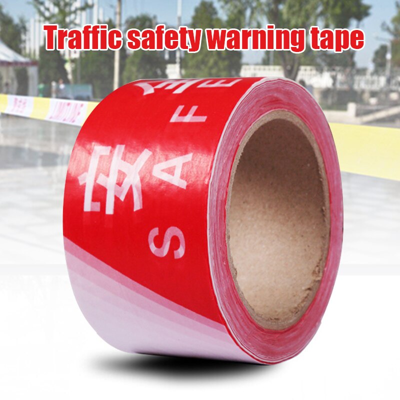 100m Disposable Safety Cordon Warning Strip Red White Runway Belt Caution Tape AC889