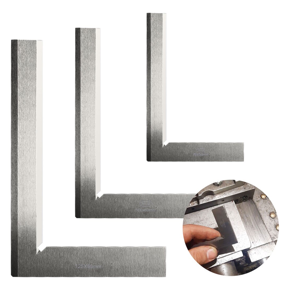 90 Graden Rechte Hoek Heerser Houtbewerking Carbon Staal Hoge Precisie Meetinstrument Precisie Grond Staal Gehard Hoek