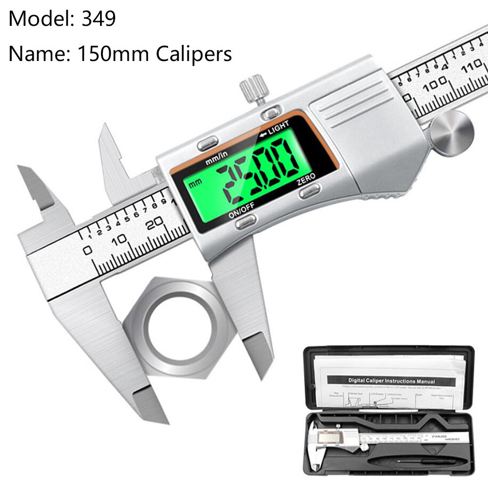 4/6-zoll 100/150mm Großen Bildschirm Digitale Messschieber Edelstahl Elektronische Messschieber Metall Mikrometer Mess Werkzeuge: Model 349