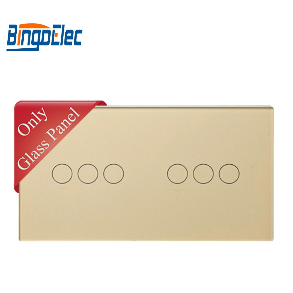 Bingoelec diy 3g heks 3g krystallglass panel, tre farger 86*157mm: Gullpanel