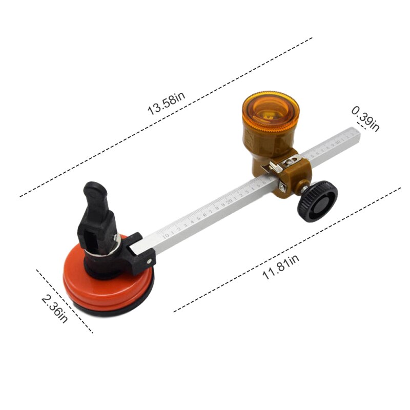 60Cm/23.6 Inch Cirkel Glassnijder Tool Heavy Duty Circulaire Glassnijder Kompassen Type Industriële Grade Glas Cirkel snijden: C