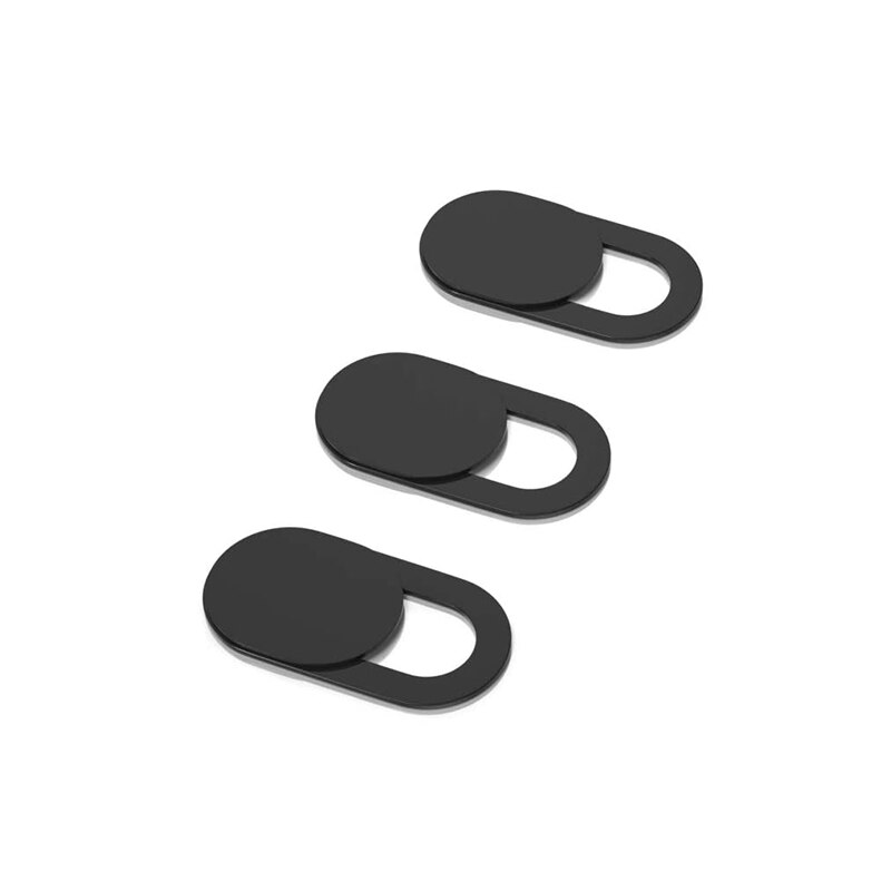 3Pcs Ultra Dunne Privacy Sticker Webcam Cover Sluiter Universele Smartphone Laptop Camera Slider Lap Top Web Cam Blocker Shield: Black - 3 Pack