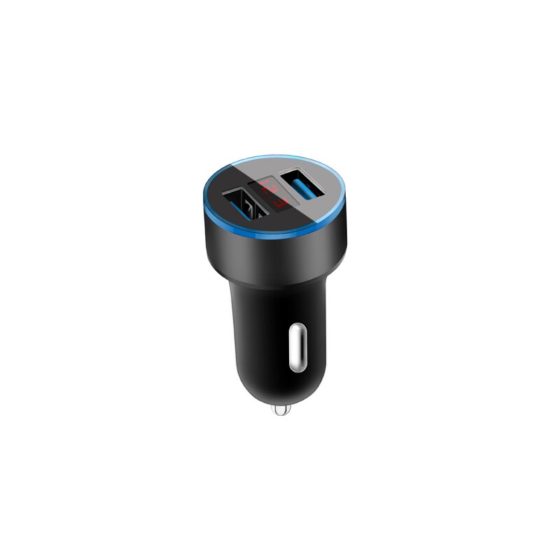 Chargeur double USB 3.1A pour voiture, 2 Ports, écran LCD, allume-cigare, pour iphone, samsung, xiaomi, huawei, etc.: Black