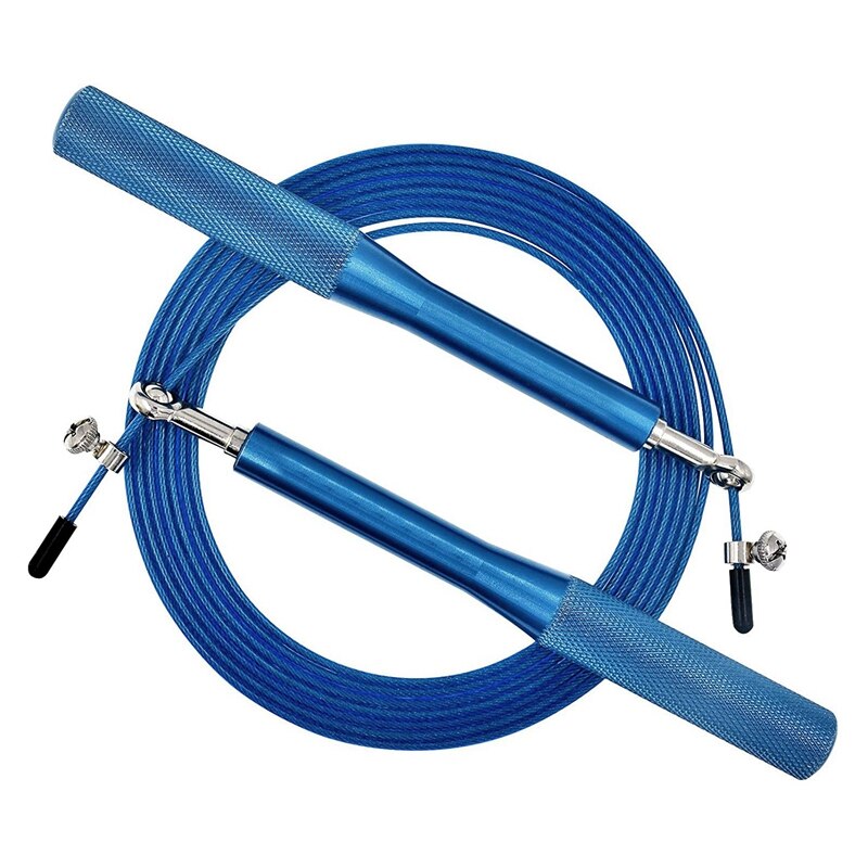 High Speed Jump Rope Swivel Dual Bearing Adjustable Anti-Slip Aluminum Handle Skipping Rope for Fitness: Blue