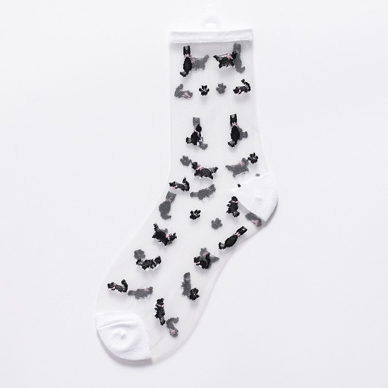sexy Spitze Gittergewebe Fischnetz Socken Gemischte Faser transparent Punkt strecken Elastizität Knöchel Netz Garn Dünne Frauen Coole Socken 1 paar = 2 stücke: verrotten