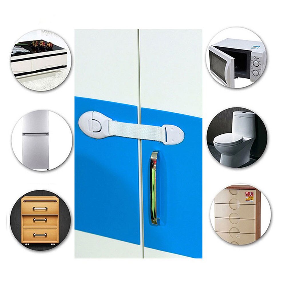 10 unids/lote, cerradura de protección para niños, puertas de bloqueo de seguridad para niños, cajones de armario, seguridad para bebés, cierre de plástico, castillos para niños