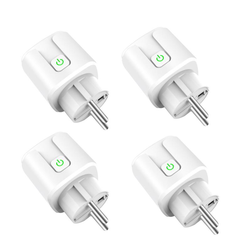 Smart Life WiFi EU Smart Plug 16A 100-240V Adapter Wireless Remote Voice Control Power Monitor Timer Socket For Google Home Alex: 4pcs