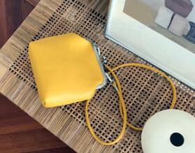 Bolso pequeño de estilo sencillo para mujer, bolsa de clip de cuero PU, bandolera mensajero, bolsa cruzada para mujer, r-59856 coloridos: yellow