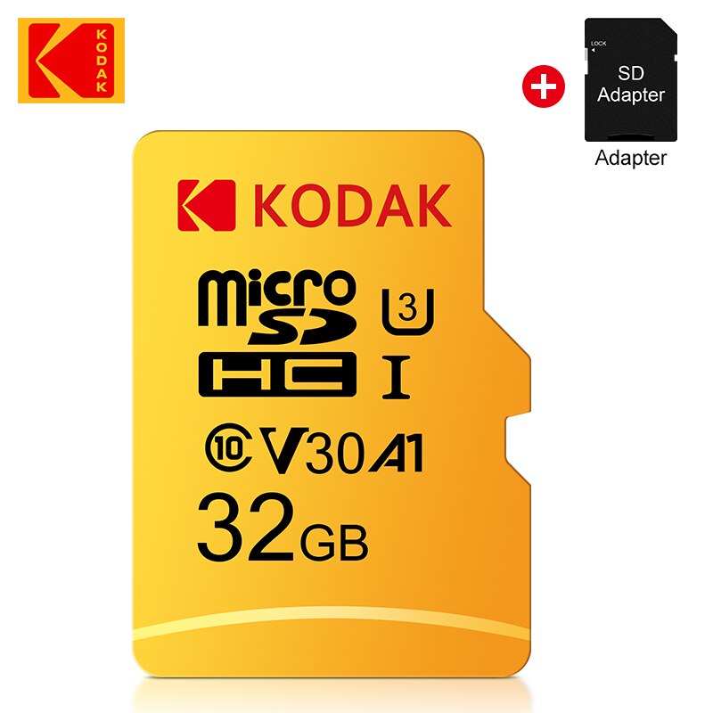 Kodak-Tarjeta de memoria Flash Micro SD, 128GB, 256GB, U3, A1, 32GB, 64GB, TF, 4K, Clase 10, U3, UHS-I, 16GB: 32GB-U3