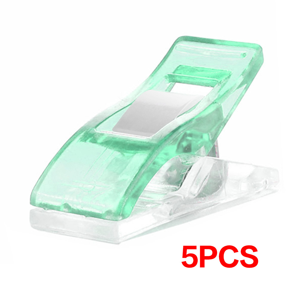 Pinzas de acolchado de plástico para costura, pinzas de costura para encuadernación de retales, herramientas de costura para manualidades: 5pcs Green