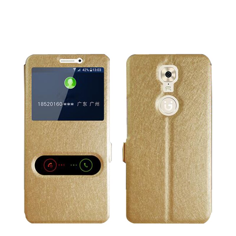 Ledertasche Für Gionee M6 GN8003 Fällen Schnelle Antwort Sichtfenster Flip Standplatz-abdeckung für M6/M6 Plus Telefon Fall Taschen Thin Holster