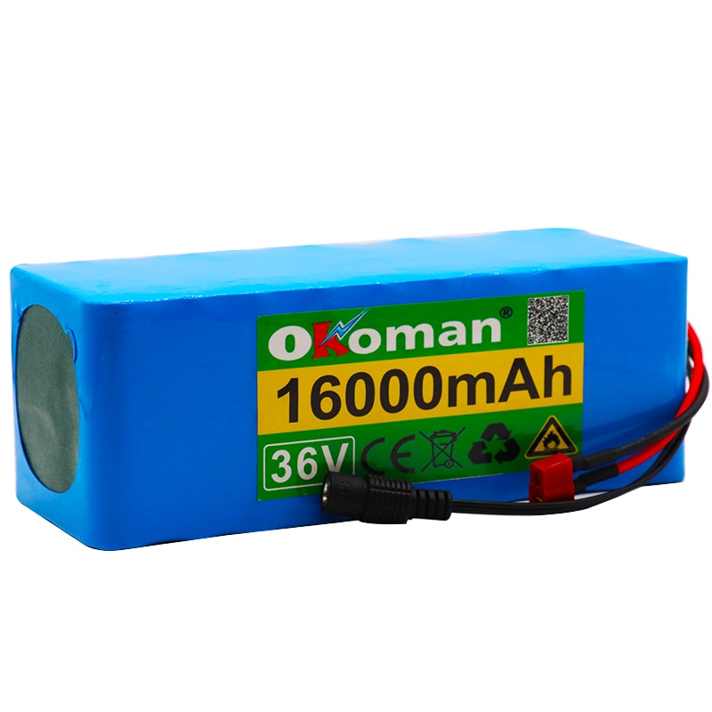 36V 16AH Electric Bike Battery Built in 20A BMS Lithium Battery Pack 36 Volt with 2A Charge Ebike Battery