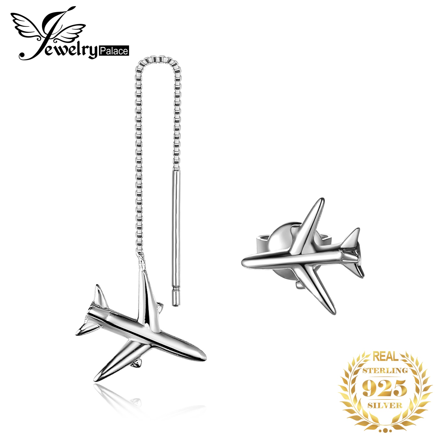 Jewelrypalace avião linha gota brincos 925 brincos de prata esterlina para mulheres meninas coreano brincos moda jóias