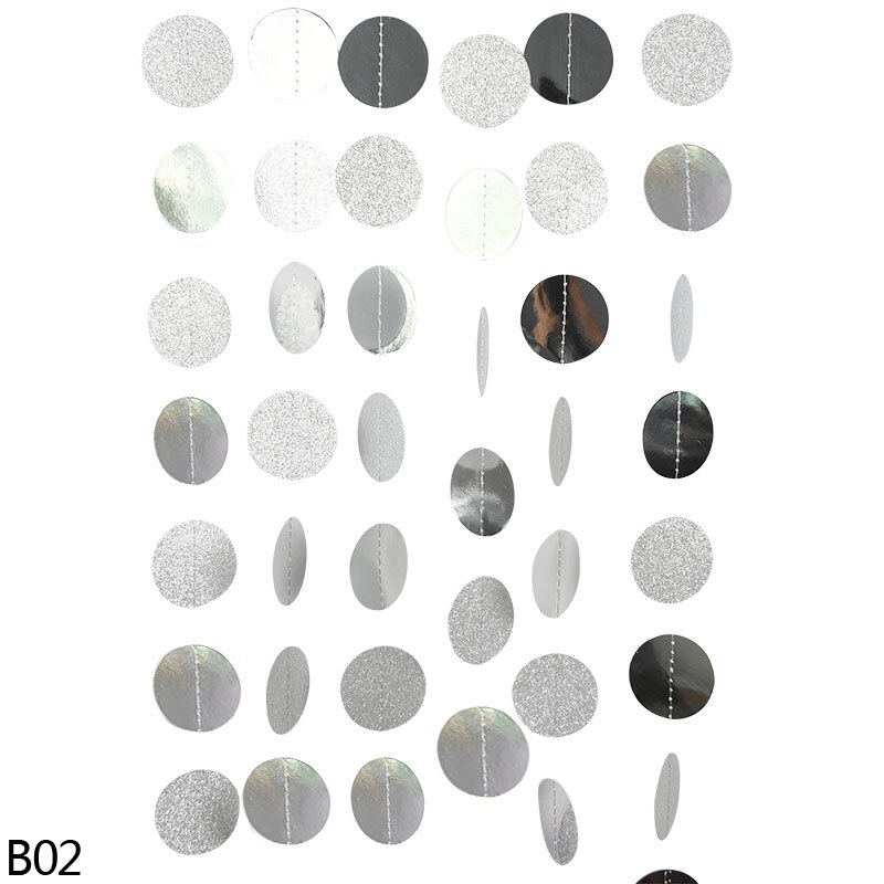 4Meter Silver Gold and Black Paper Circle Garland Round Banner Wall Hanging Garland For Christmas Wedding Birthday Party Decor: B02 silver