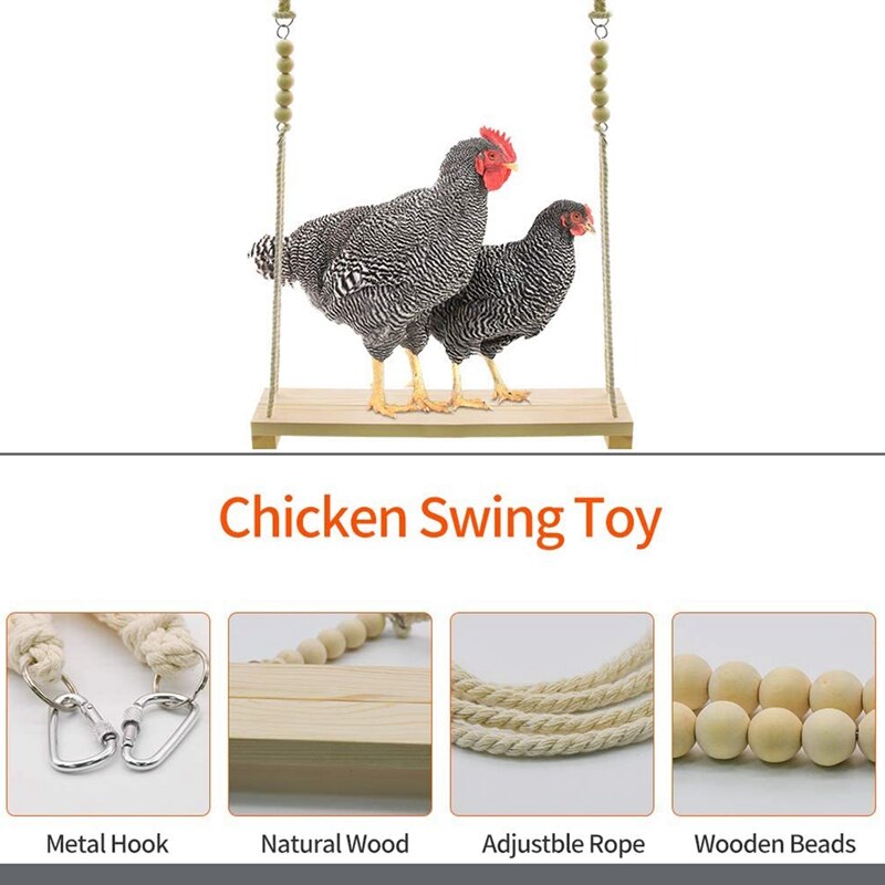 Chicken Swing Toys and Chicken Toys Xylophone, 2 Pack Chicken Toys for Poultry Run Rooster Hens Chicks Pet Parrots Macaw