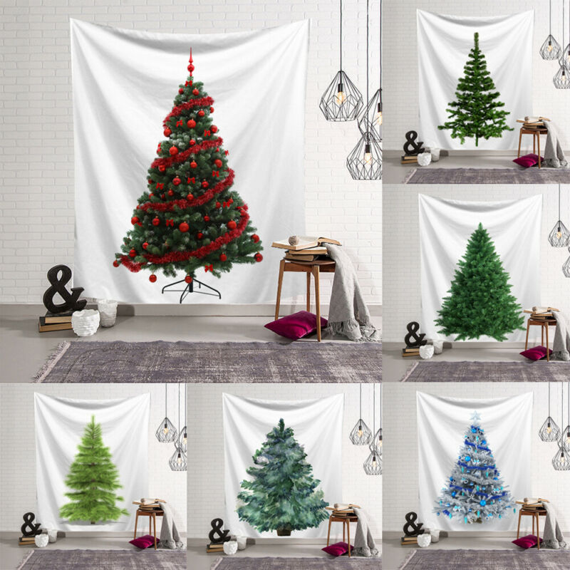 Tapisserie de noël maison tenture murale Polyester arbre de noël motif couverture salon accessoires décoratifs