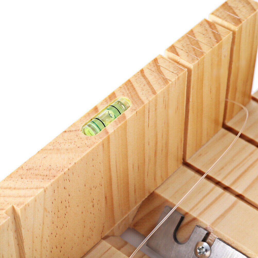 Household Wooden Soap Cutter Box Accurate Wire Cutting Front Board Adjustable