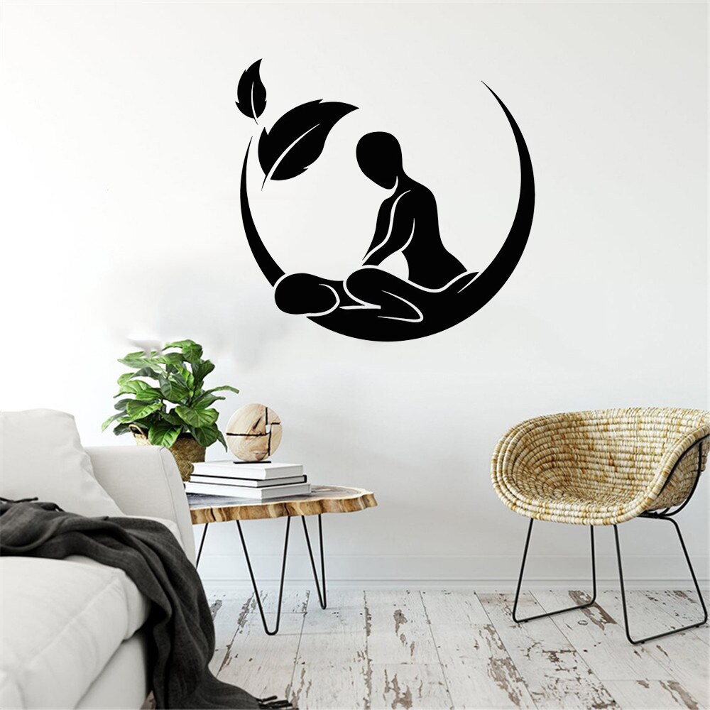 Muurtattoo Massage Salon Spa Schoonheid Gezondheid Therapie Interieur Decoratie Deur Raam Vinyl Stickers Waterdicht Kunstbehang