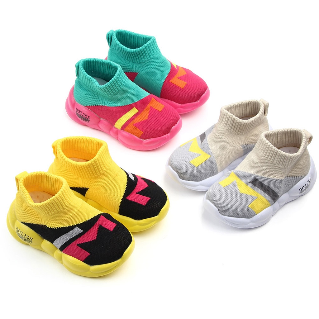 Mesh Zachte Kinderen Schoenen Slip-On Peuter Infant Kids Baby Meisjes Jongens Mode Print Sole Sport Schoenen Sneakers Кроссовки детские