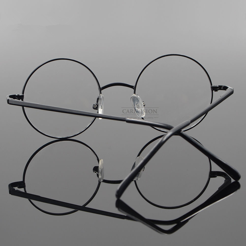 Vintage runde små fjederhængsler john lennon metal brillerammer fuld kant nærsynethed rx stand briller