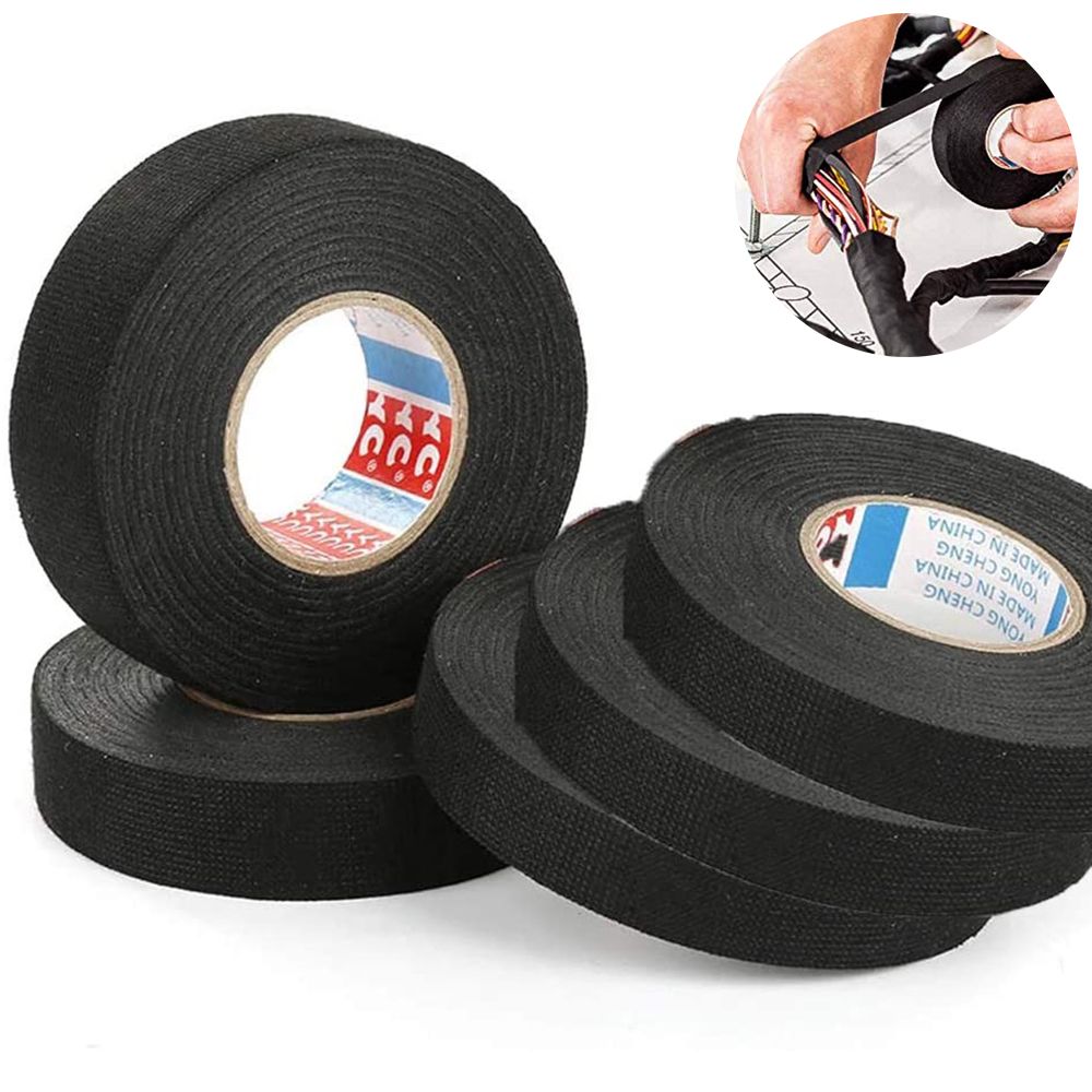 1 rotolo 15/25M larghezza 9/15/19/25/32MM nastro da imballaggio cavo fisso automobilistico resistente al calore cablaggio nastro adesivo tessuto in tessuto