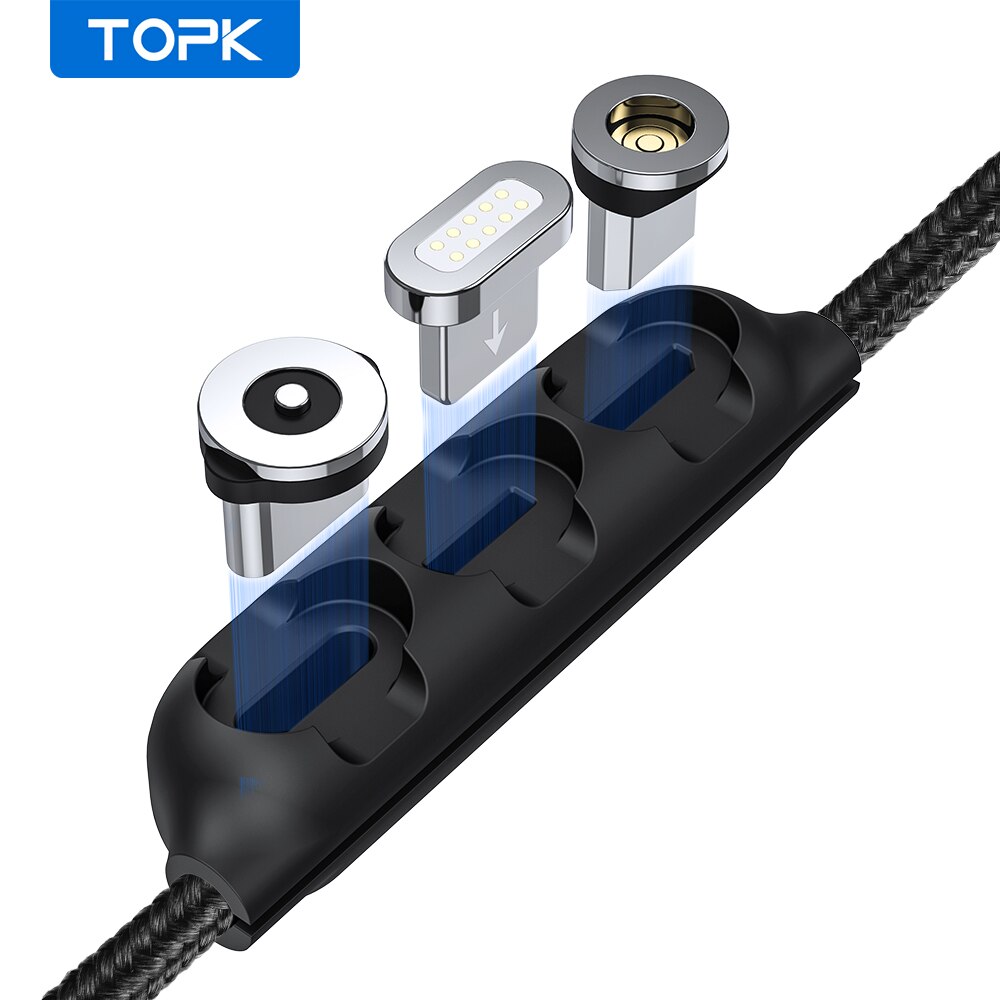 Topk Universele Magnetische Kabel Stekkers Case Micro Usb Type C Draagbare Opbergdoos Usb C Adapter Magneet Connector Hoofd Accessoires
