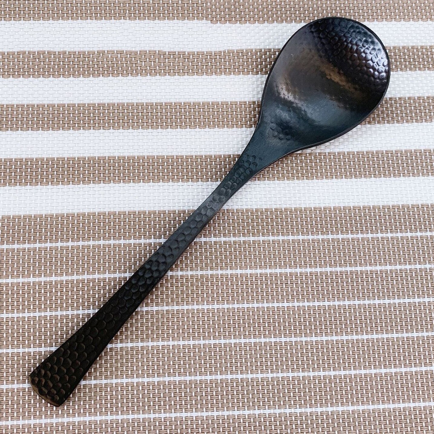 Volledige Gehamerd Zwart Servies 304 Rvs Luxe Bestek Set Steak Mes Theelepels Vorken Voor Thuis Keukengerei: Soup Spoon