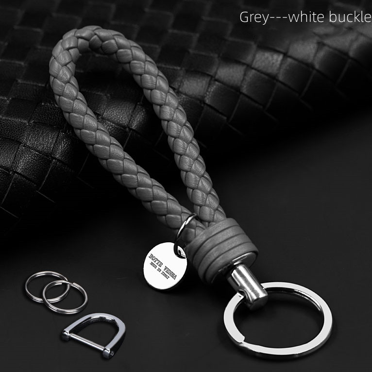 Bilvevd nøkkelring til menn og kvinner, eksklusivt skinnanheng til bilen, nøkkelring til bildeler og tilbehør: Blå