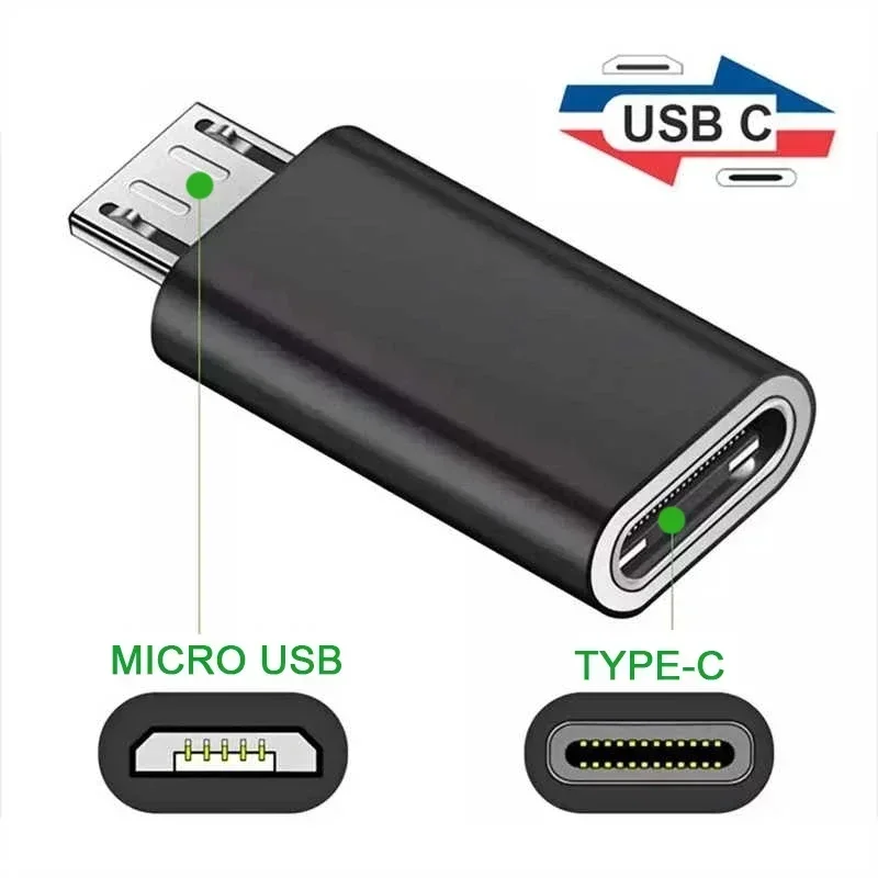 10-1PCS Phone Adapters Type C Female To Micro USB Male Converters for MacBook Tablet Laptop Samsung Micro To USB C Connector