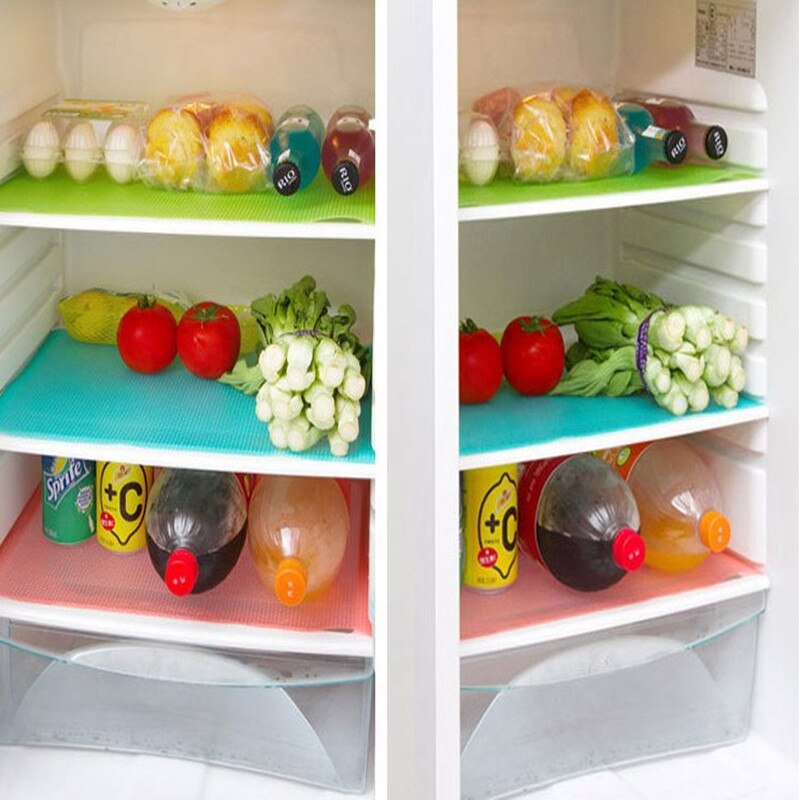 1pc/4pcs Refrigerator Pad Antifouling Mildew Moisture Tailorable Pad EVA Non-Slip Refrigerator Mats Fridge Pads