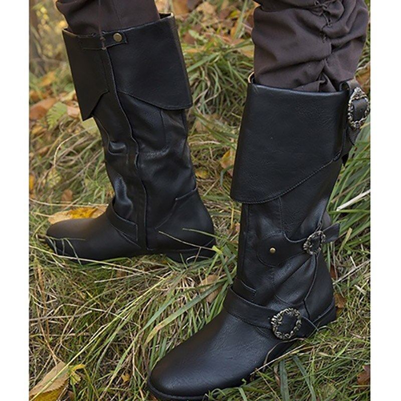 Medieval Cossack Norman Leather Boots Reenactment Reconstruction Prop Varyag Tudor Persian Roleplay Shoes theater Footwear Adult
