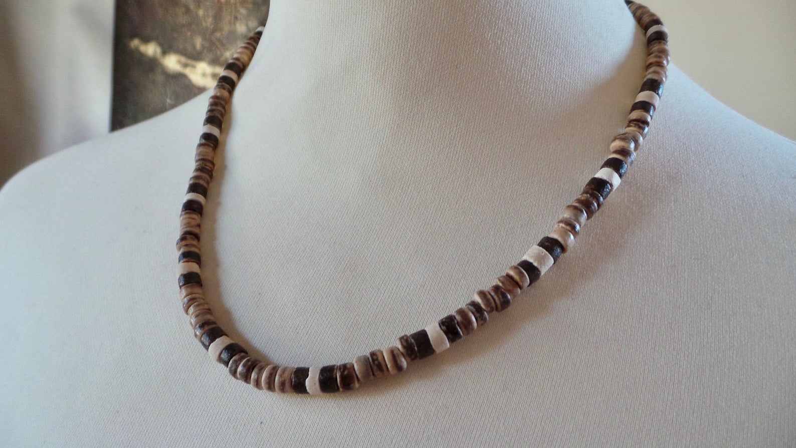 Collar de cuentas para hombre, collar africano, collar de surfista, collar para hombre: A18