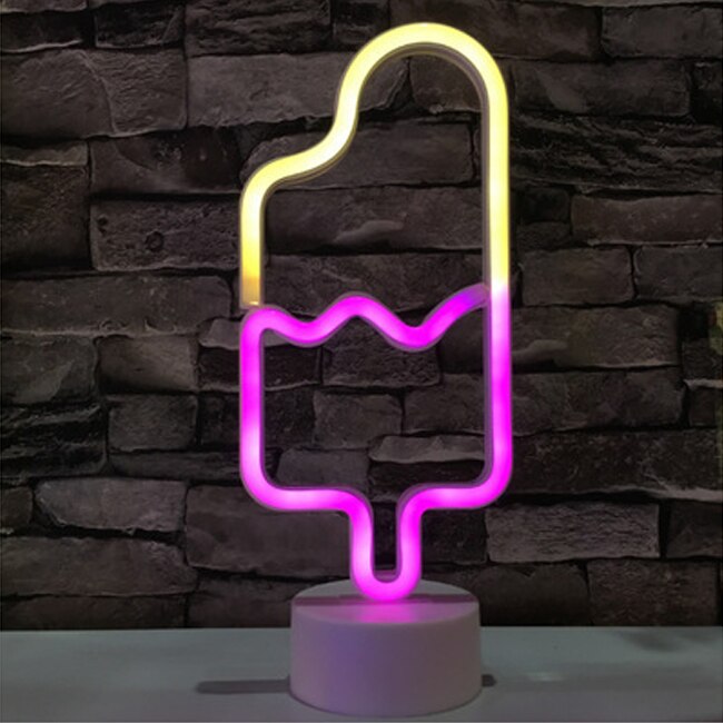 Affiche lumineuse néon coloré, panneau lumineux, décoration pour salon, bureau, rose, violet, LED lampes néon: Ice Bar