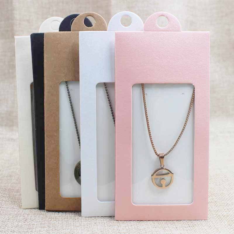 30 st flerfärgade smyckespaket & skyltfönsterkartong med hängare halsband / örhänge smyckesförpackning fönsterlåda