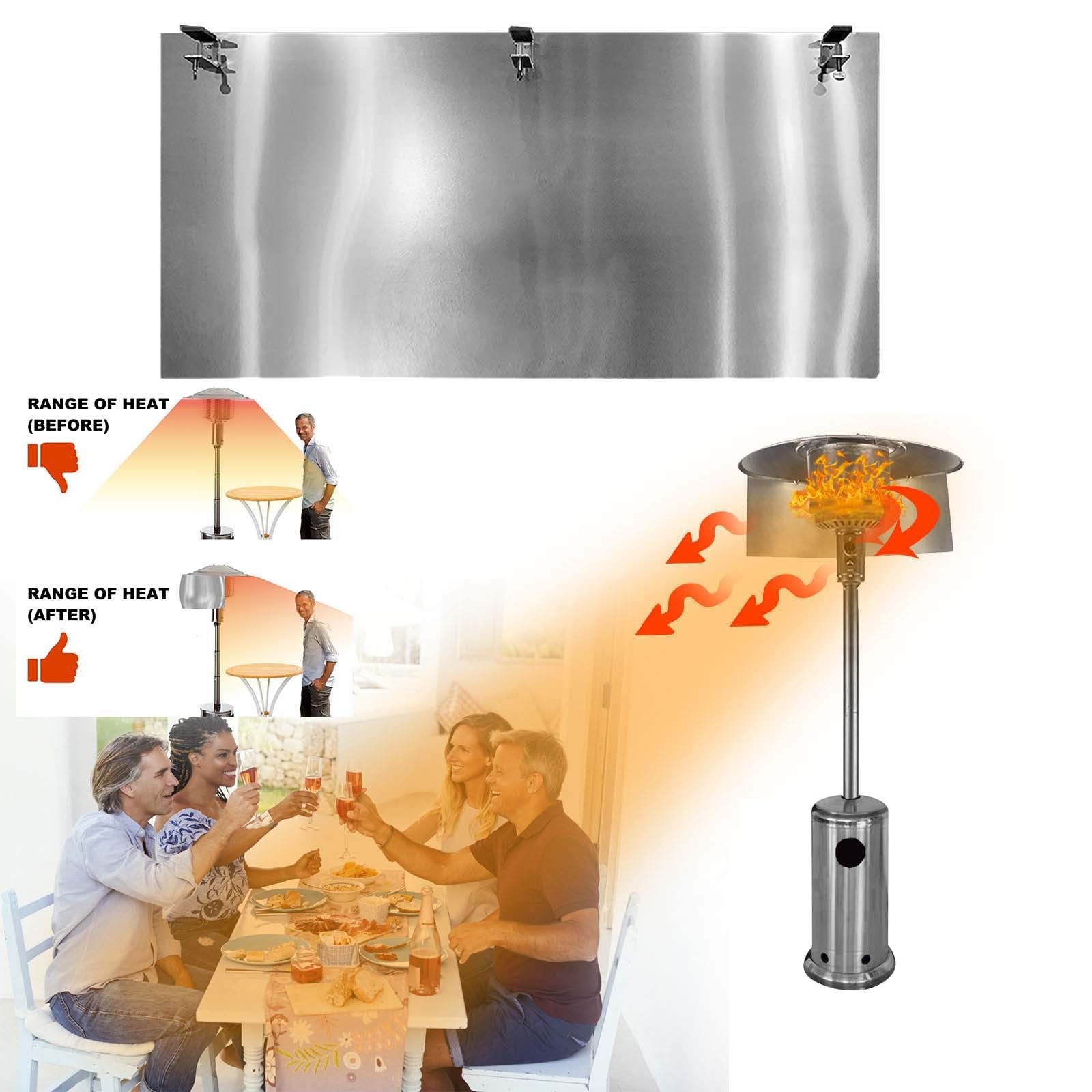 Heat Focusing Reflector for Round Natural Gas and Propane Patio Heaters