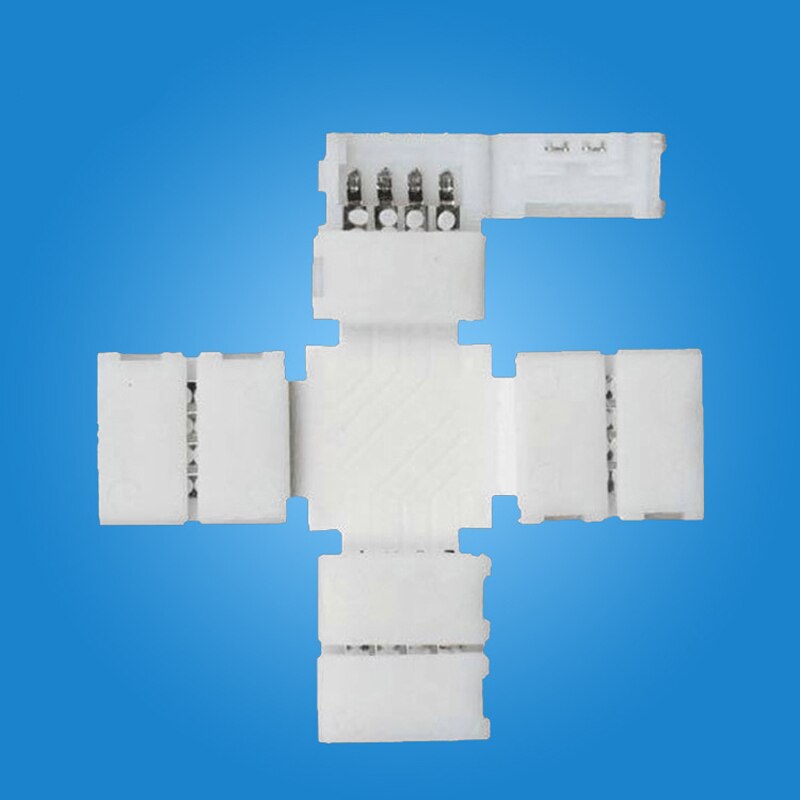 5pc 5050 10mm L Shape Connector RGB LED Strip Adapter 90 Degree Corner Connector 4-Pin welding-free connector light with adapter