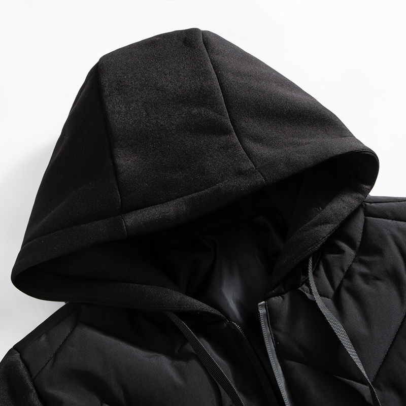 Winter Men Parka Casual Jacket Color patchwork Outwear Thicken And Warm hooded Coat Slim Fit MF9