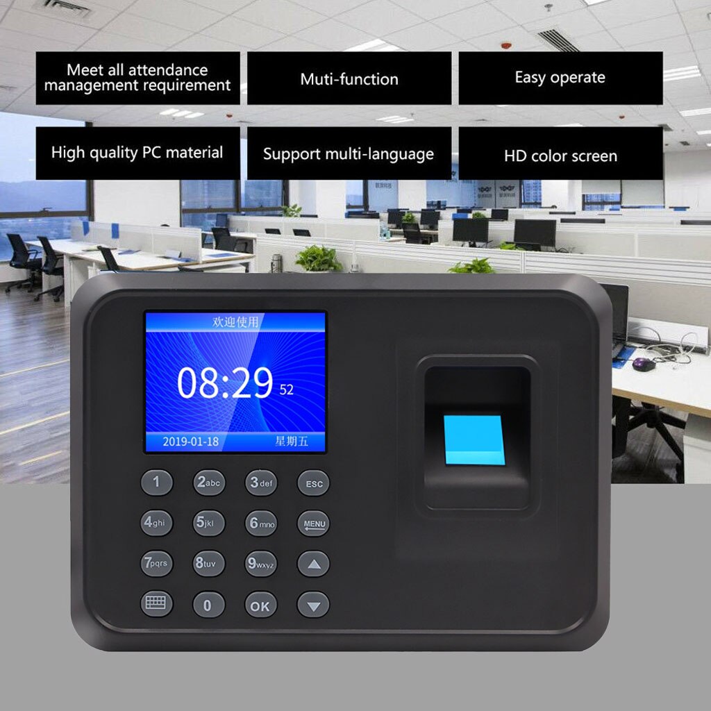 Bærbart biometrisk fremmøde system fingeraftrykslæser tid ur medarbejder kontrol maskine elektronisk udstyr,