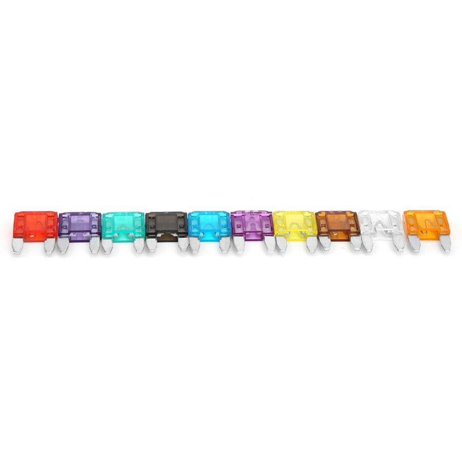 100Pcs Car Standard Blade Fuse Mini Zinc Alloy 2A 3A 5A 7.5A 10A 15A 20A 25A 30A 35A fusibles