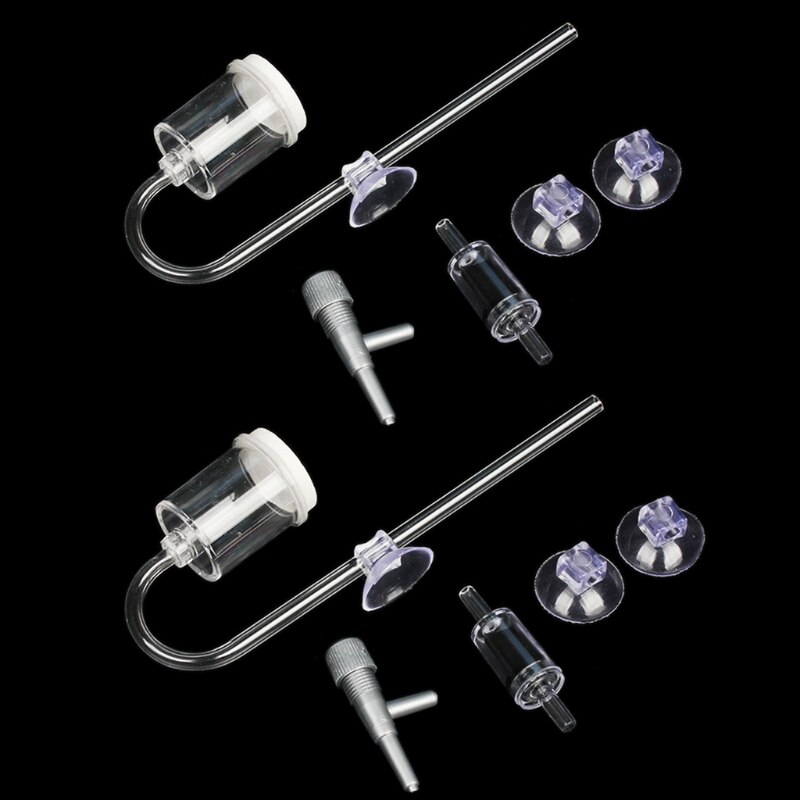 Plastic CO2 Diffuser U Shape with Suction Cups for Aquarium Planted Tank Clear Aquarium Supply Accessories 2 Sizes