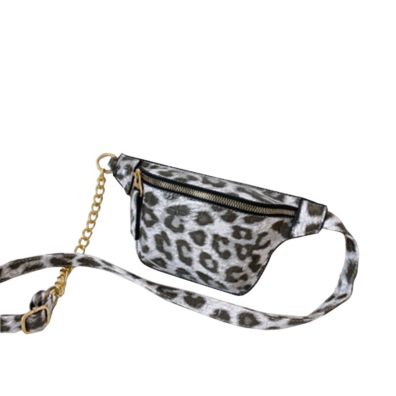 Børn leopard taljepakke børn piger drenge stilfuld krokodille mønster crossbody taske brysttaske til fest dagligt brug: Hvid