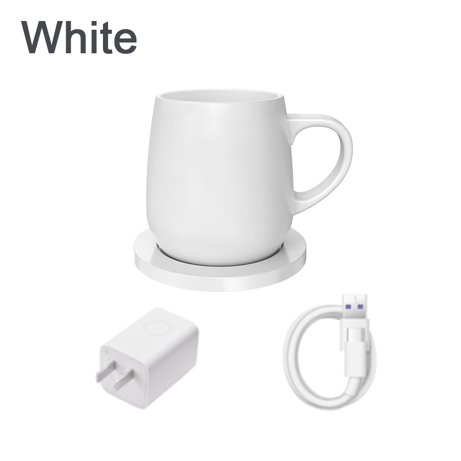 Für Sekretariat Heimat Tasse Wärmer Mit kabellos aufladen Basis Kaffee Becher Wärmer USB Tasse Heizung Auto-an/aus wasserdicht Thermostat: Weiß / uns Stecker