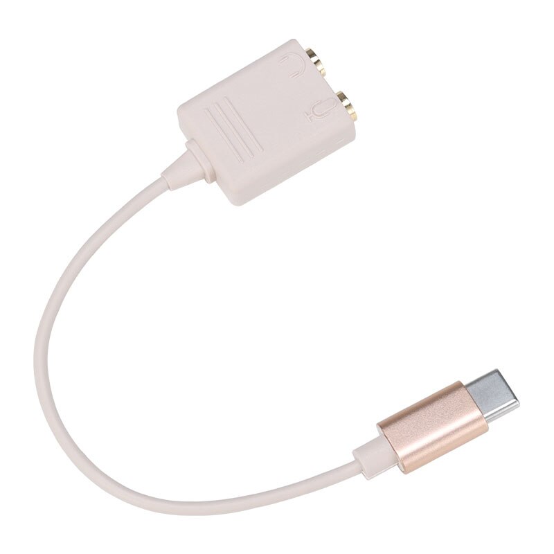 Takstar Y-Splitter 3.5MM na Type-C Adapter - Nagrywanie w Czasie Rzeczywistym - Mikrofon Konferencyjny Kondensatorowy: Rozowe złoto Y-rozdzielacz