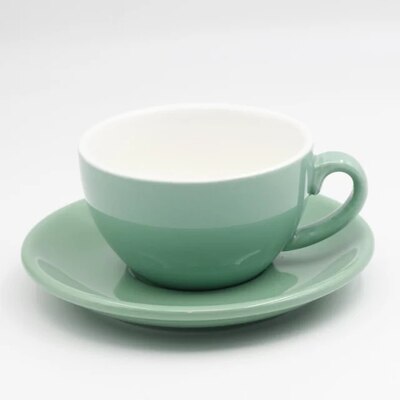300ml bunte dicke körper neue Knochen China Cappuccino tassen und untertassen, keramik kaffee tasse untertasse: 12hell
