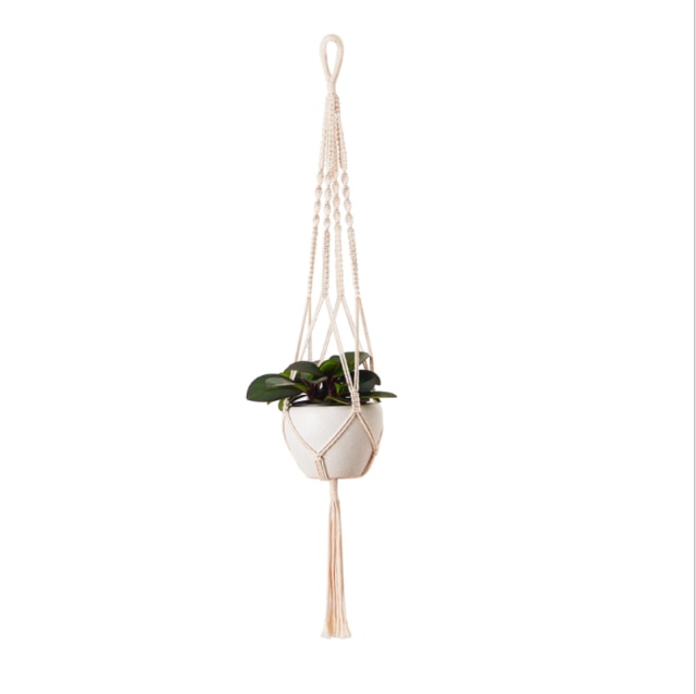 Plant Handgemaakte Macrame Plant Hanger Bloempot Haak Planter Hanger Muur Decor Binnenplaats Tuin Opknoping Mand Room Decor: 09