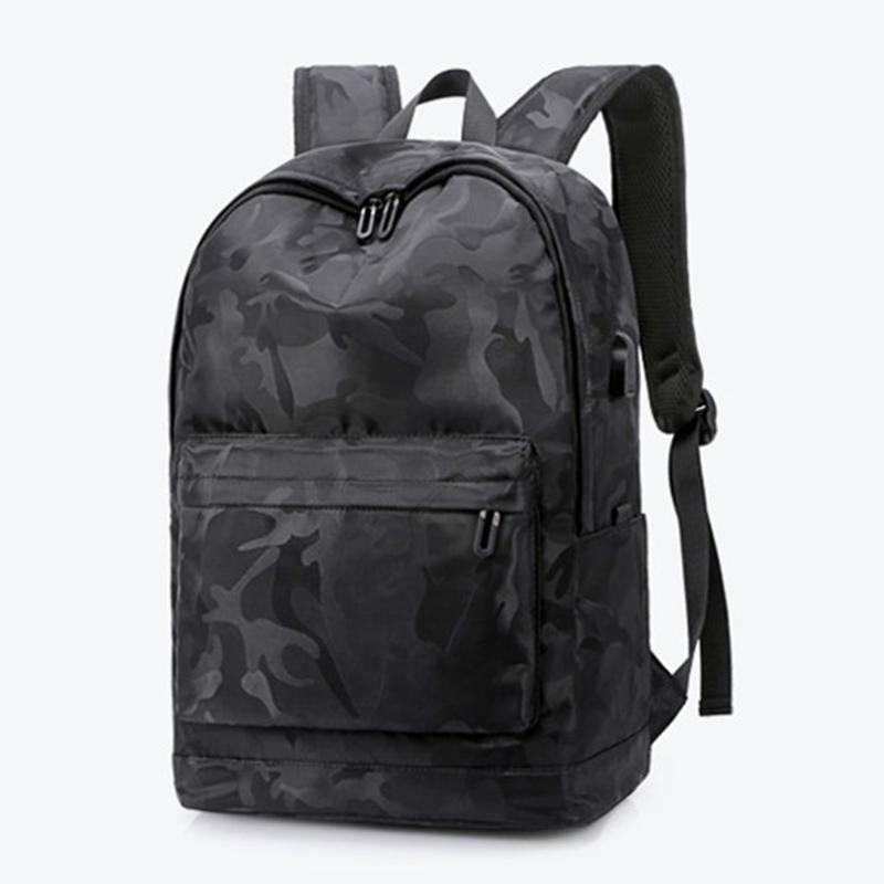 15.6 Inch Laptop Rugzak Mannen Camouflage Rugzak Waterdicht Grote Reizen Backbag Voor School Tieners Mochila Masculina: Black2