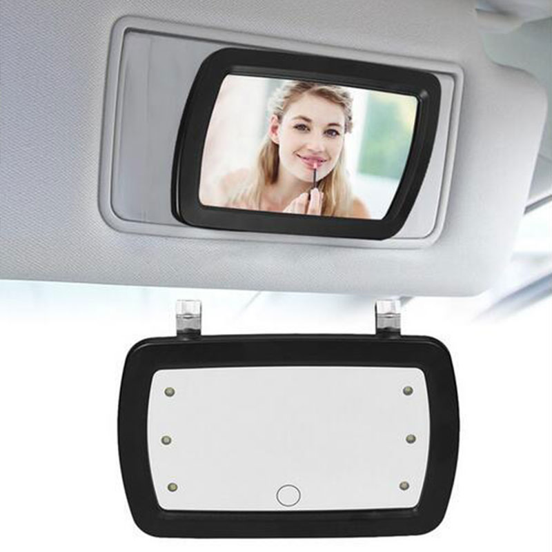 Espejo para visera grande Universal para maquillaje de coche, sombra solar, cosmético, tocador, suministros para coche, novedad